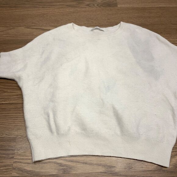 The Reset R Label Womens Sweater Size Large Cream Wool Dolman Sleeve Minimalist - Picture 3 of 10